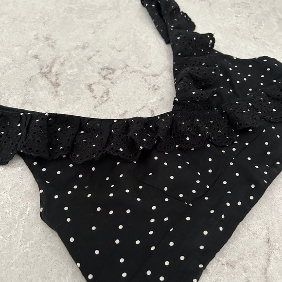 American Eagle Polka Dot Eyelet Lace Crop Top - Picture 3 of 3